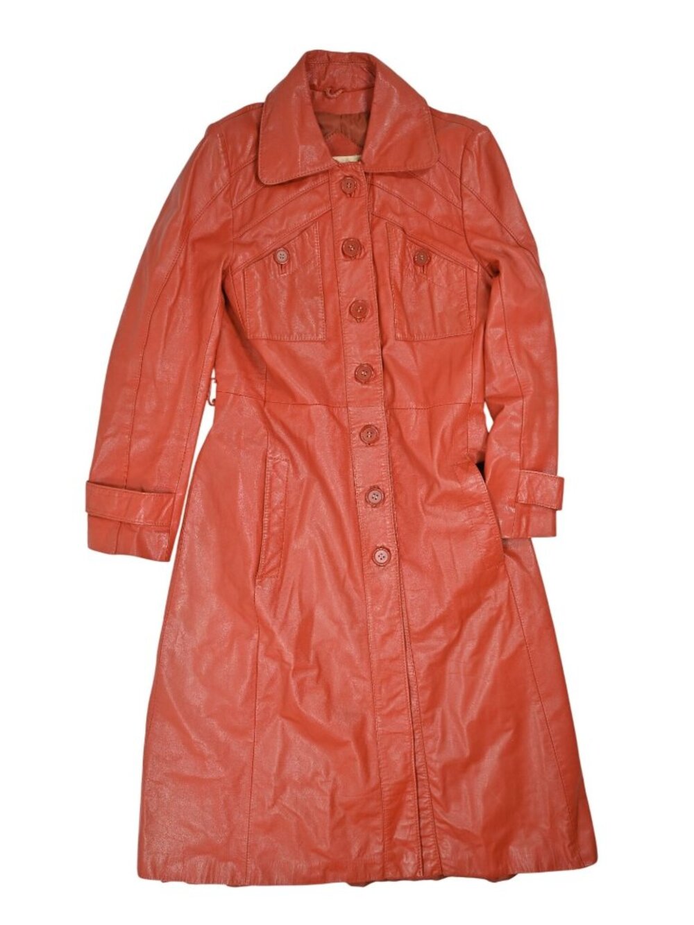 Vintage Lesoleil Korean Trench Coat in Brick Red